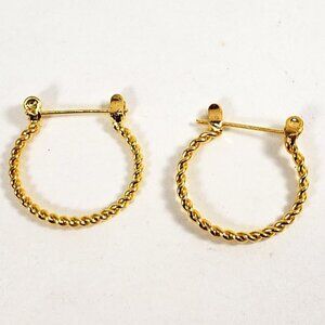 Women's Stunning Gold tone Twisted wire Design Hoop Earrings, #03